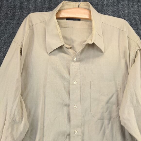 Gitman Bros. For Rochester Dress Shirt Mens 18.5-36 Tall Long Sleeve Tan Cotton - Picture 3 of 16